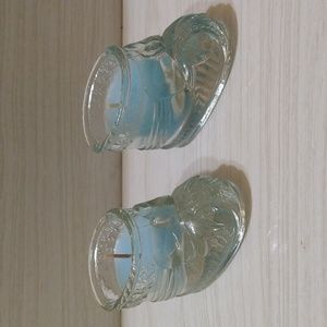 Vintage Pair Of New Born Baby Boy Candles